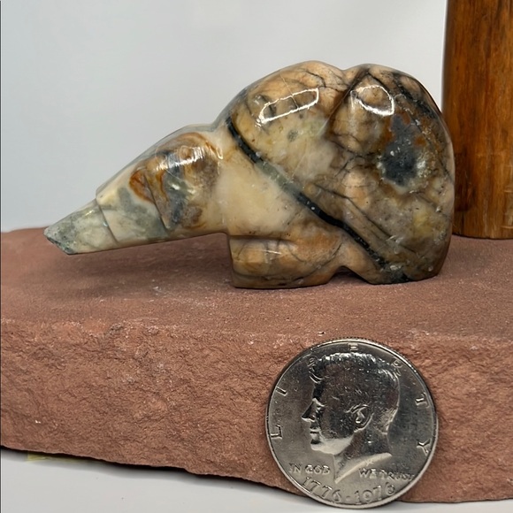 Abstract Picasso Stone Bear Sculpture. - Picture 2 of 4